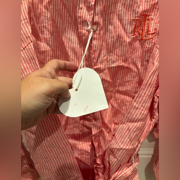 Lauren Ralph Lauren Striped Logo Linen Shirt - Picture 5 of 7